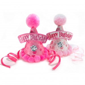 Poms Away! Birthday Hats for Dogs
